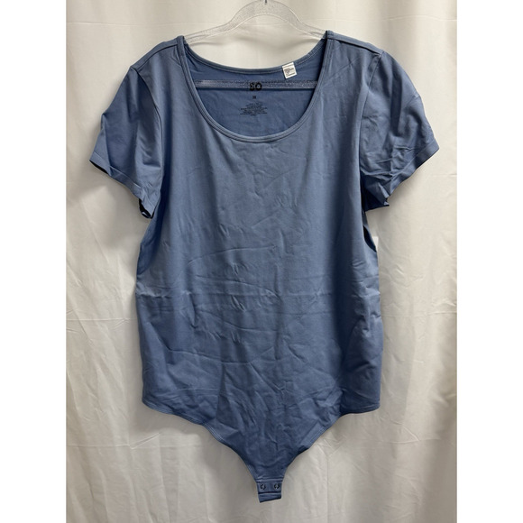 SO Seamless Short Sleeve Scoopneck Bodysuit Nile Lily Blue Junior's Plus Size 3X - Picture 2 of 9